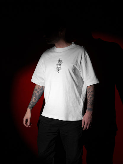 Model wearing Dragon 240 GSM Best Oversized T-shirt - Pudinaa