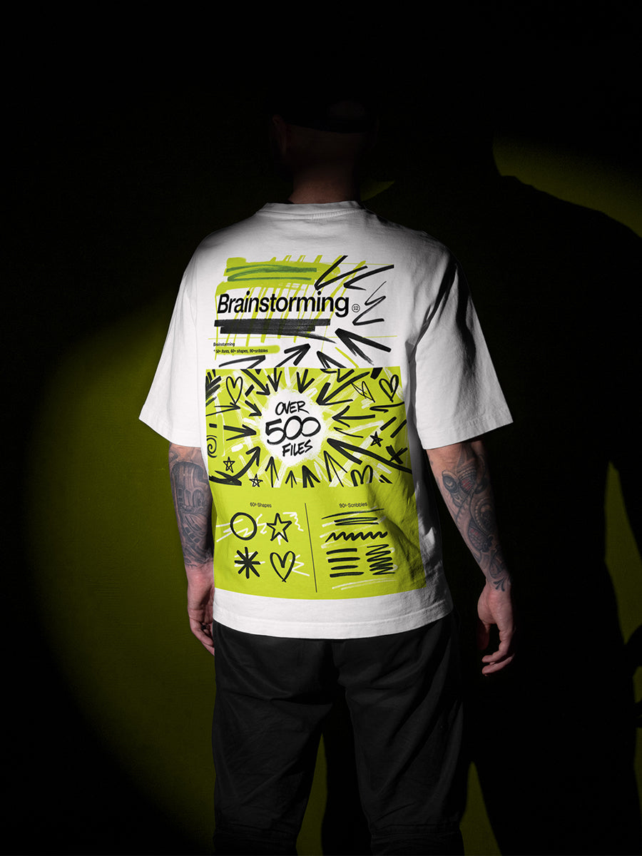 Model wearing Brainstroming 240 GSM Best Oversized T-shirt - Pudinaa