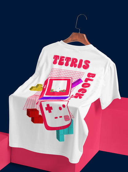 Tetris 240 GSM Best Oversized T-shirt - Pudinaa