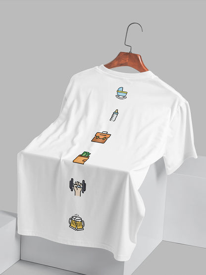 Dad's dynasty 240 GSM Best Oversized T-shirt - Pudinaa