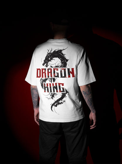 Model wearing Dragon 240 GSM Best Oversized T-shirt - Pudinaa