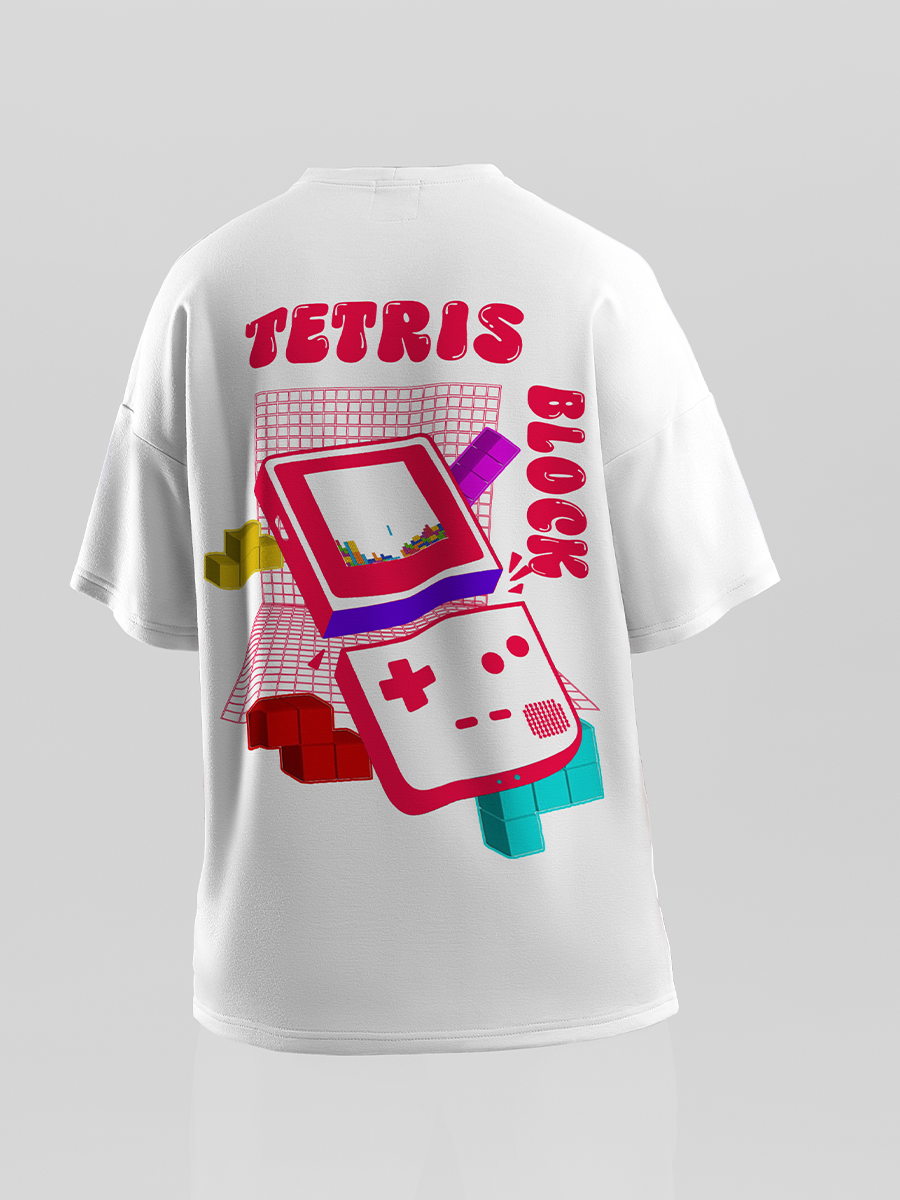 Tetris 240 GSM Best Oversized T-shirt - Pudinaa