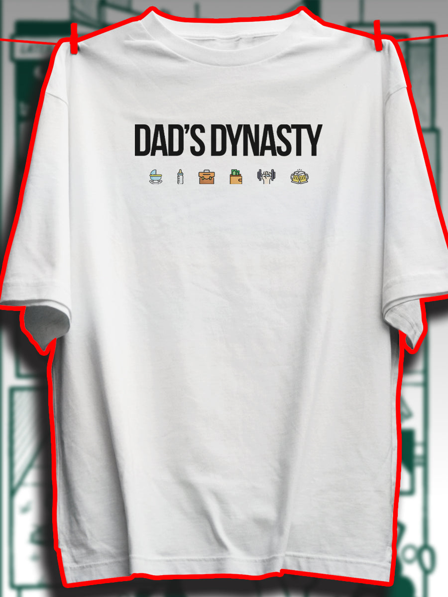 Dad's dynasty 240 GSM Best Oversized T-shirt - Pudinaa