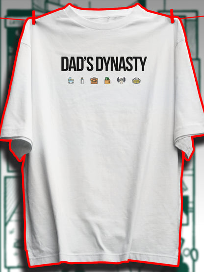 Dad's dynasty 240 GSM Best Oversized T-shirt - Pudinaa